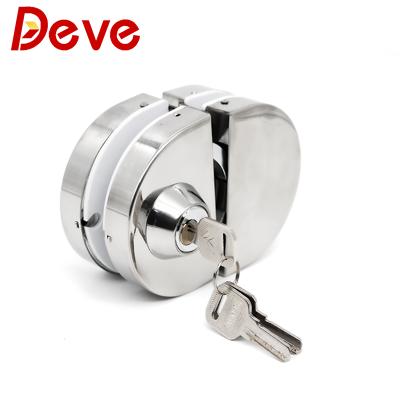 China 201 stainless steel double glass door lock for shop china lock manufacturer for sale