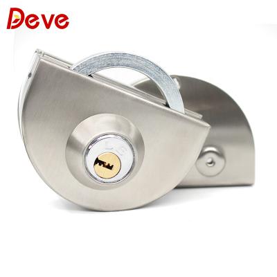 China 201 Free Samples Stainless Steel Semicircular Glass Lock With Cylinder for sale