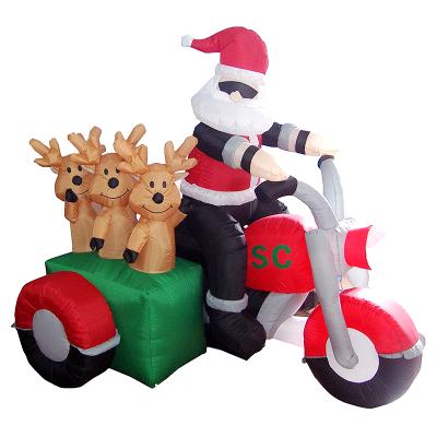 China Reindeer Inflatable Motorcycle Inflatable Deer Santa Claus Decoration Christmas Festival Decorations Chrismas Decor Model for sale