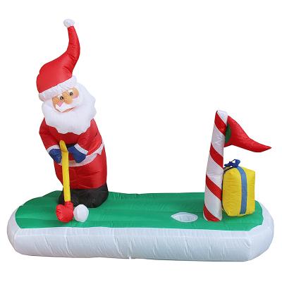 China 6FT Outdoor Home Decoration Christmas Lawn LED Lights Hat Santa Golf Inflatables Yard Decoration Santa Claus for sale