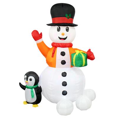 China 6 Feet Large Garden Lawn Toy LED Color Light Home Outdoor Inflatable Christmas Snow Inflatable Decoration for sale