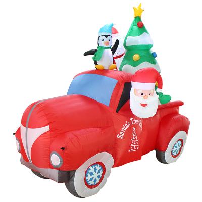 China Inflatable Toy Santa Claus Car Santa Cristmas Hat Christmas Tree Home Outdoor Large Penguin Inflatable Decorations for sale