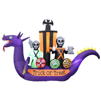 China Inflatable Halloween Ornament Home Outdoor Toy Explosion Decoration Pirate Ghost Skeleton Model Ships Decoration for sale