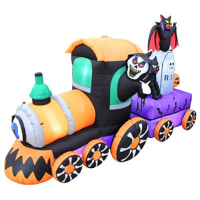 China The Inflatable Decorations Atmosphere of Horror Bat Black Cat Pumpkin Festival Ghost Train Halloween Inflatable Decoration for sale