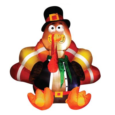 China Wholesale 6ft Store LED Light Home Outdoor Ornaments Thanksgiving Inflatable Turkey Decoration for sale