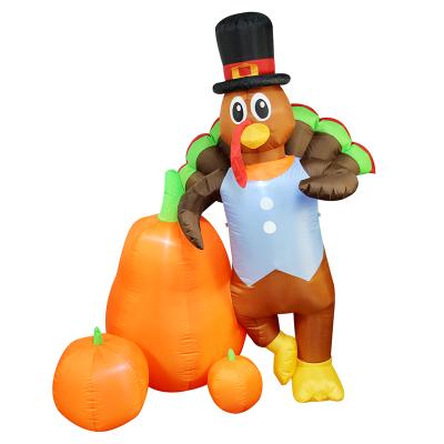 China Factory Direct Sales Thanksgiving Day 6.5 Feet Turkey Pumpkin Outdoor Thanksgiving Party Inflatable Decorations for sale