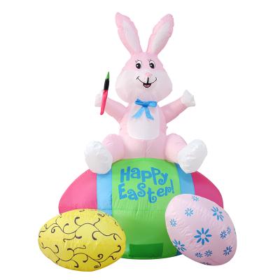 China Inflatable Decorations Best Selling Outdoor Bunny Inflatable Easter Decoration With Led Light for sale