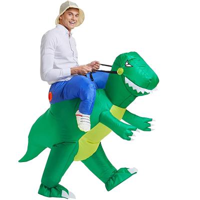 China Cartoon Animals Riding Inflatable Dinosaur Tyrannosaurus Adult Party Cosplay Halloween Fancy Costume for sale