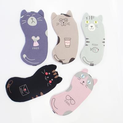 China Dark Circles 3D Sleeping Printing Cute Eye Mask Cartoon Kitten Mid Layer Eye Shade Blinder 3D Blindfolds For Women Men for sale