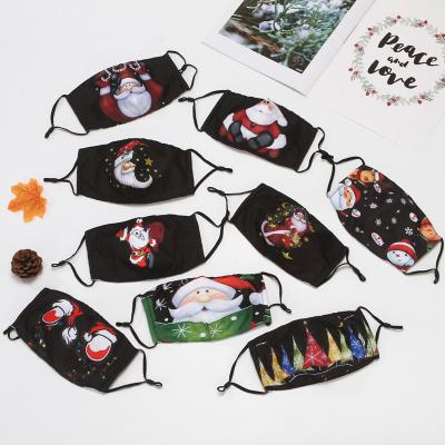 China Anti Dust Xmas Ear Mask Fashion Design Hanging Cloth 3 Diaper Outdoor Activity Custom Printing Cloth Face Masks for sale