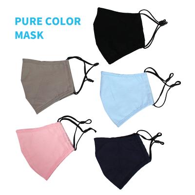 China Outdoor activity for wholesale black washable reusable cotton fabric pure color winter fabric face masker 3 ply for sale