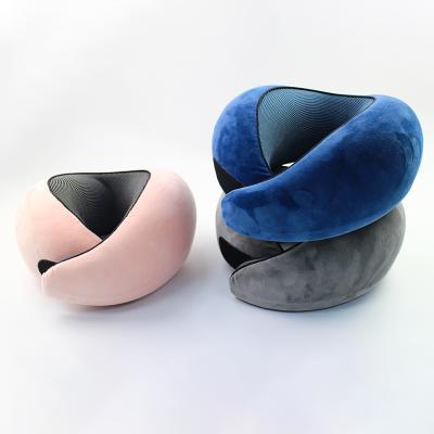 China New PORTABLE Folding Patented Wholesale Travel Neck Rest Pillow Memory Foam Travel Pillow for sale