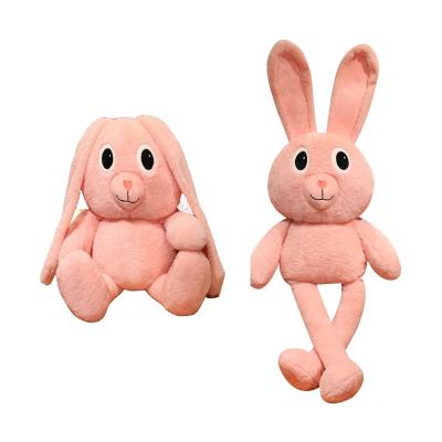 China Long Stretchy Plush Pink Ears Rabbit Soft Stuffed Plush Toys For Children for sale