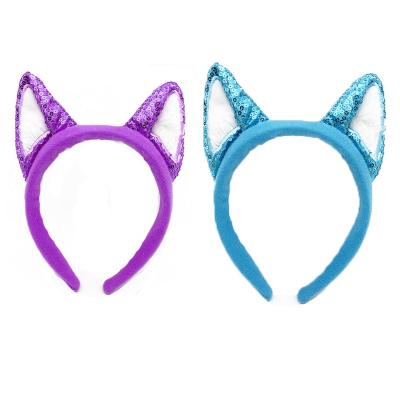 China European and American Glitter Plush Style Animal Ear Headbands for sale