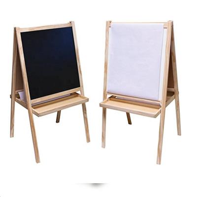 China Hot Selling Portable Wooden Easel Small Wooden Preschool Easel Painting Blackboard for sale