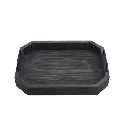 China Hot Selling Europe Vintage Country Style Multi Functional Stable Craft Handmade Wooden Trays With Handles for sale