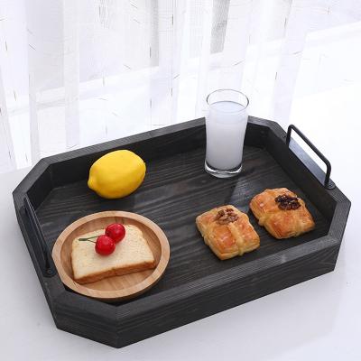 China Hot Selling Europe Vintage Country Style Multi Functional Stable Craft Handmade Wooden Trays With Handles for sale