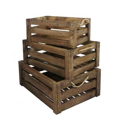 China Europe Storage Wooden Crates Display Boxes Rustic Wooden Crate for sale