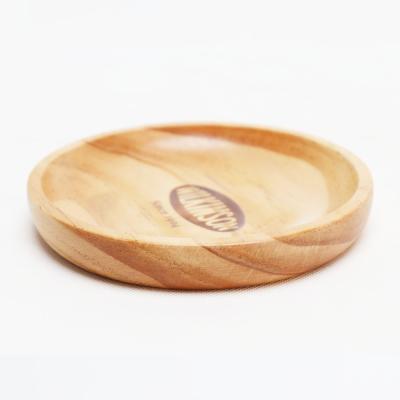 China Handmade Round Wooden Tray Antique Wooden Serving Trays For Food Fruit Candy for sale