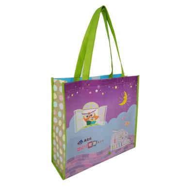 China Eco - Friendly PP Laminating Pictures Printing Non Woven Tote Shopping Bags With Customized Logo for sale