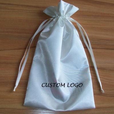 China Custom Printing Packaging Light Gray Satin Dust Bag for sale