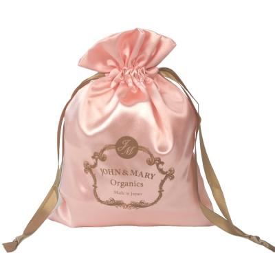 China Small Jewelry Soft Pink Satin Dust Bag For Jewelry for sale