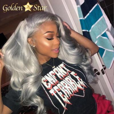 China Full Feature Glueless Hair Ombre Gray Lace Wig,Transparent Natural Gray Wigs For Black Women,Brazilian Brown 10a Lace Wig Gray Wig for sale