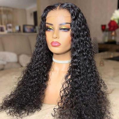 China Feature GD Qingdao Lace Front Wigs Virgin Hair Water Wave Wig, Unprocessed Malaysian Top 40 Inch Water Wave Full Lace Wig With Baby Hair for sale