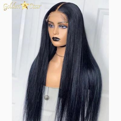 China Feature Natural Color Pre Plucked Lace Front Wig , 13X4 13X6 Straight Human Hair Cuticle Aligned Russian Hair Cuticle Aligned Hair Front for sale