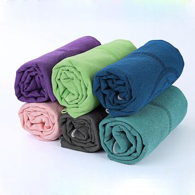 China Prevent Slipping When Custom Yoga Logo Sweat Absorbing Anti-Slip Polyester Yoga Mat Towel for sale