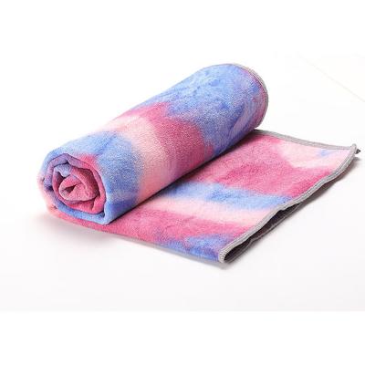 China High End Tie Dye Printed Silicon Yoga Mat Yoga Towel Anti Slip On Prevent Slip On for sale