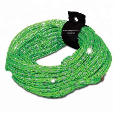 China Tow Car High Tensile Braided PE Double Tow Rope Heavy Duty For Trucks With Reflective Tape for sale