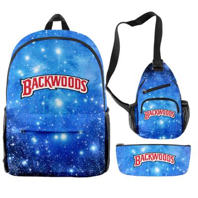 China Hot Selling 3pcs 3d Backpack Anti-theft Stocks Wholesale All Over Printed Backpack Bags Chinese Manufacturer for sale