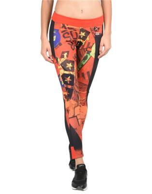 China Antibacterial OEM Branded Sublimation Printed Yoga Leggings Pants for sale