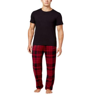 China OEM Breathable Cotton And Flannel Shirt Pant Men's Pajamas Set for sale