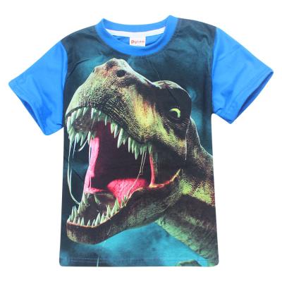 China 2021 hot Jurassic Park anti-shrink printed cotton youth T-shirt stock no moq printed Jurassic Park T-shirt supplier from China for sale