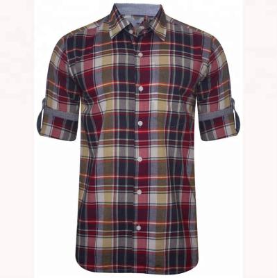 China Top Sale Plaid Men's Top Sale Plaid Men's Long Sleeve Anti-Wrinkle Dye Yarn Woven Shirt Supplier China for sale