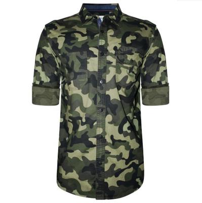 China Anti-wrinkle new design camouflage printed woven shirt men all over the camouflage printed woven shirt top sale camouflage printed woven shirt factory for sale