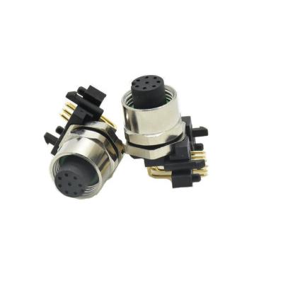 China Custom Automotive M12 M8 Pin Wire 90 Degree Elbow To Board Connector for sale