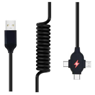 China With LED Light Best Selling Colorful USB 2.0 Micro Type C Cable USB Strip Cable 3in1 LED Light External USB Charging Data Cable for sale