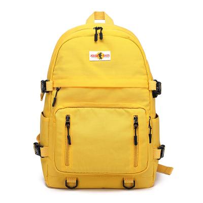 China Unisex gelb weicher Nylon-Rucksack mit Obergriff und Reißverschluss zu verkaufen