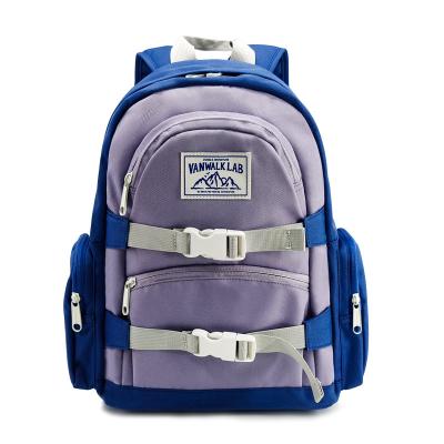 China Weicher Nylon Windelbeutel Rucksack mit 2 Außentaschen Blaue Farbe zu verkaufen