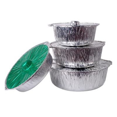 China Food Grade Aluminum Foil Food Packing Gold Foil Meal Disposable Bowl Containers Hot Eco-Friendly Takeout Lunch Box for sale