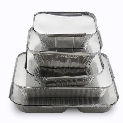 China Eco-Friendly Disposable Food Container Hot Sale Food Grade Aluminum Foil Biodegradable Microwavable Lunch Box for sale