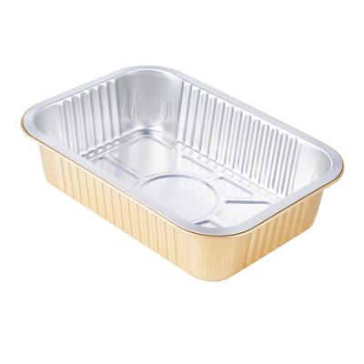 China Eco - Friendly Rectangular Food Grade Aluminum Foil Containers With Lid for sale