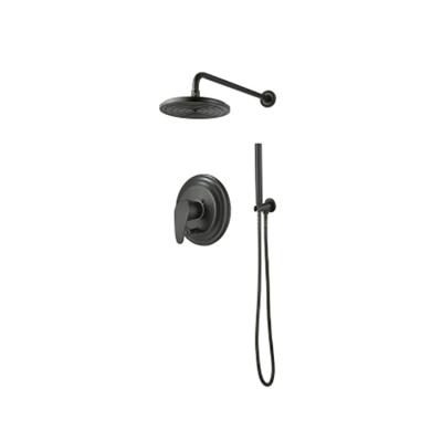 China Without Slide Bar Factory Directly Sell Black Bath Bathroom Shower Head Set for sale