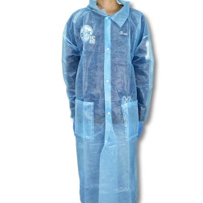 China Antistatic Economical Nonwoven White Lab Coat With Machine Stitched Hook&Loop for sale