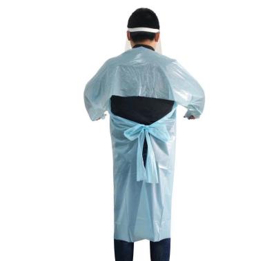 China Disposable dust proof water proof body protection isolation gown waterproof cpe sleeves disposable aprons cpe apron with sleeves for sale