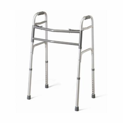 China Fold A Button Aluminum Assistive Folding Walker With Wheels for sale