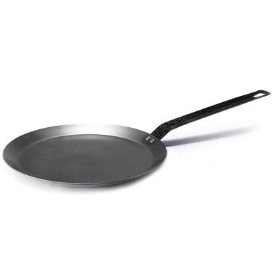 China Sustainable High Quality Italian 16cm 20cm 24cm Black Carbon Steel Non Stick High-end Crepe Pan for sale